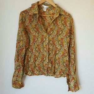 Stunning 100% silk paisley top
